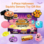 Halloween 8-Pack Squishy Toys, Malt SugarSlow-Rebound Stress Relief Fidget Toys,Spooky Sensory Bundle, Halloween Party Gift,8 Different Horror Styles,sohochic