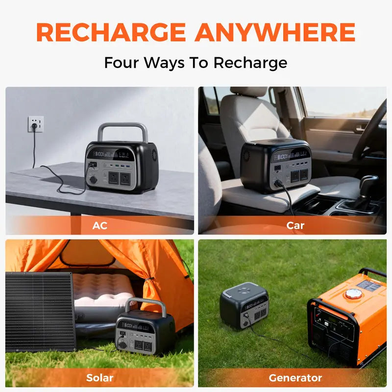 75% OFF｜CTOLITY 500W 345Wh Portable Power Station, LiFePO4 Battery Solar Generator, Emergency Backup Power Supply for Camping, RV & Travel
