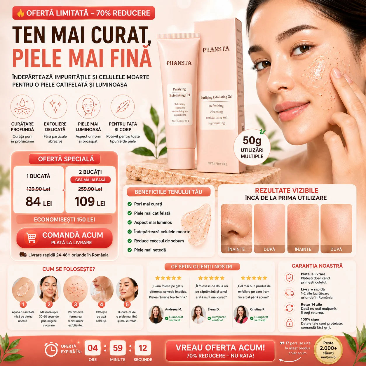 Cleaner skin tone and smoother skin
